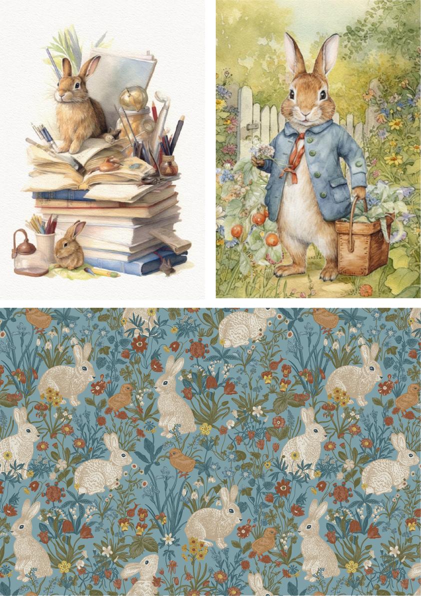 Dixie Belle Traditional Peter Rabbit - A3 Rice Decoupage Paper