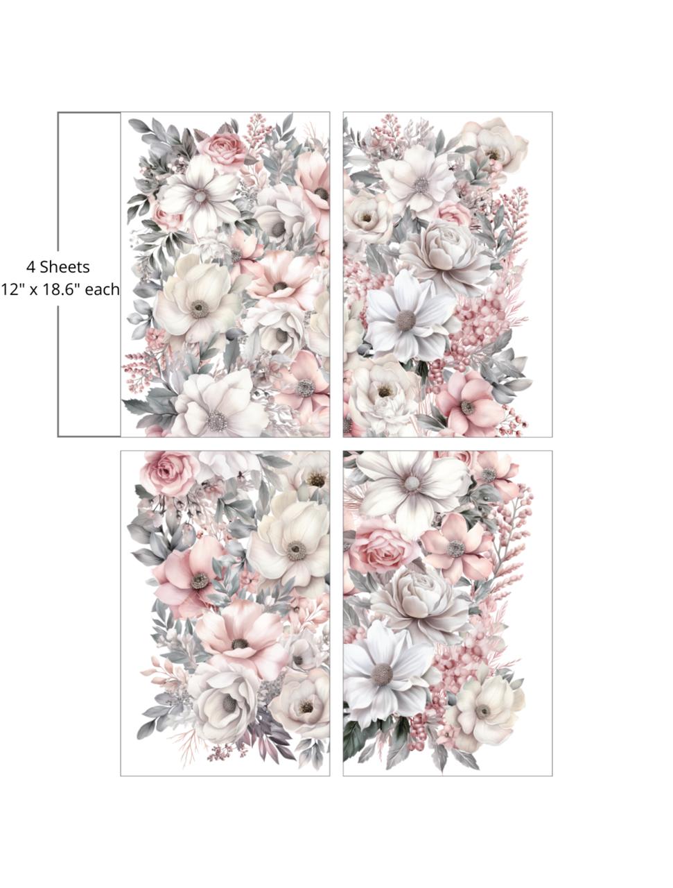 Dixie Belle Soft Wintery Floral - Large Transfer
