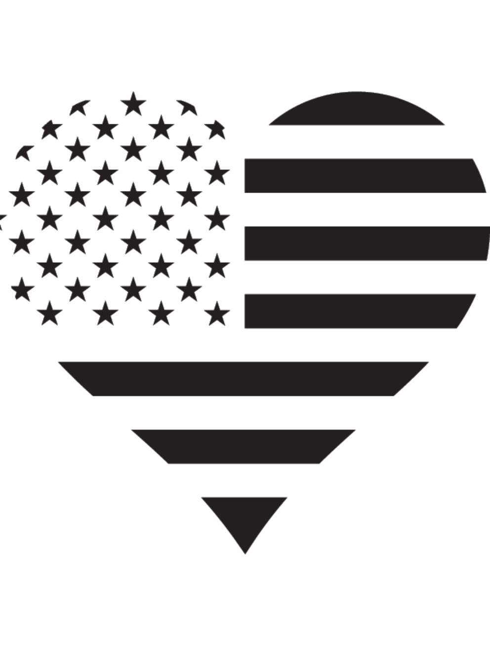 Dixie Belle Stars & Stripes Heart - Stencil
