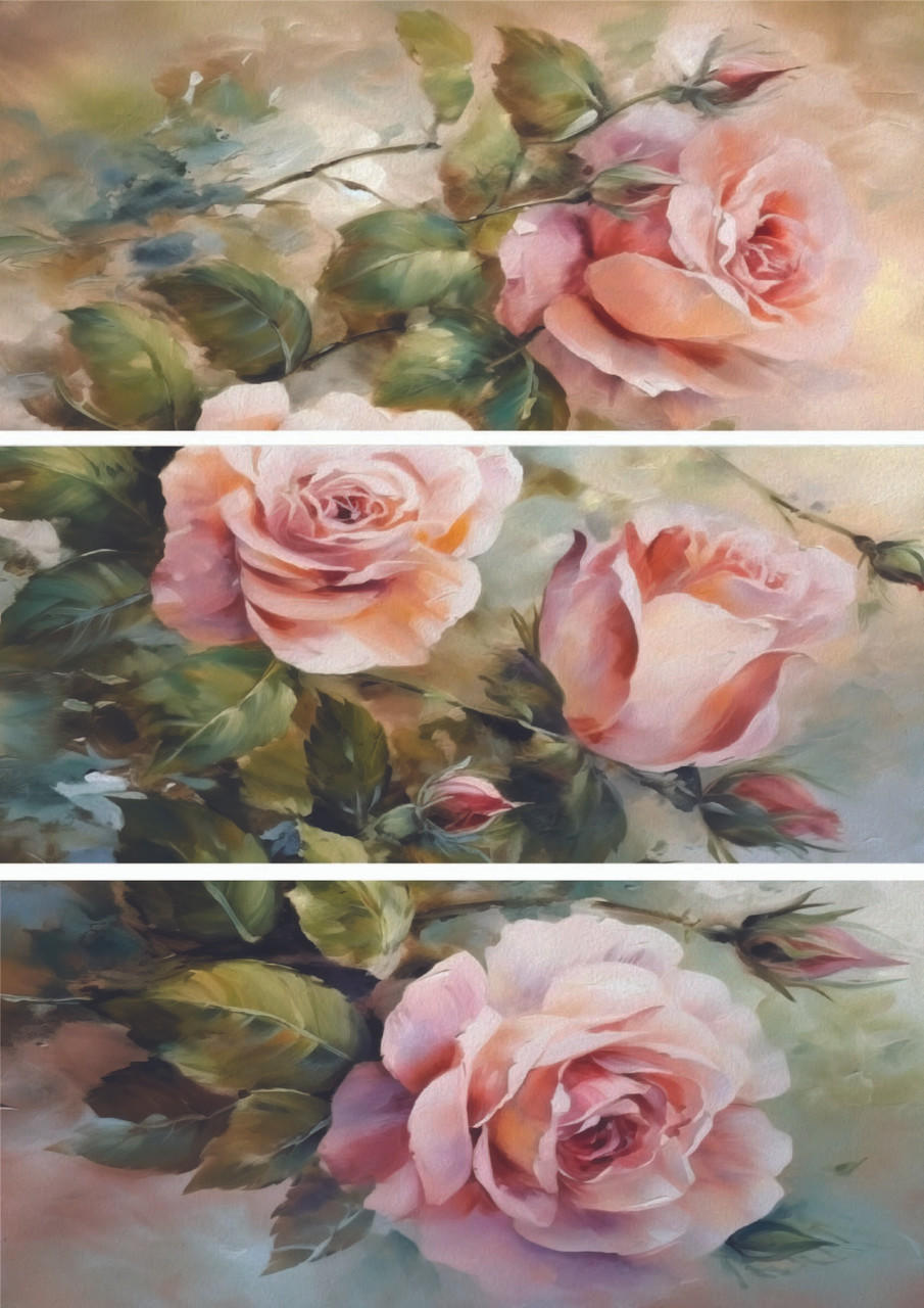 Dixie Belle Blushing Roses - A1 Rice Decoupage Paper