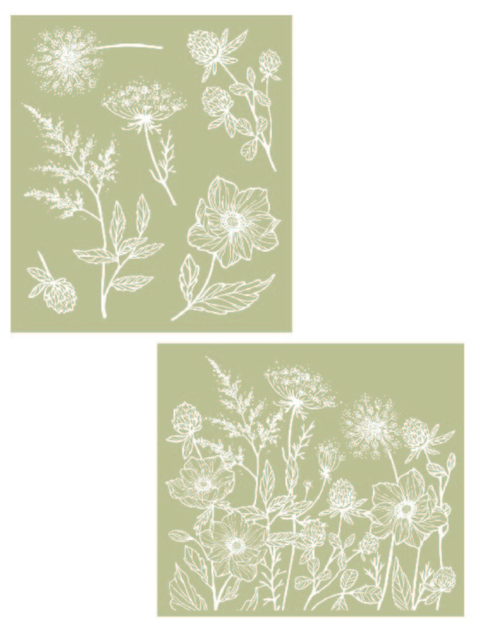 Dixie Belle Wildflowers - Silkscreen Stencil